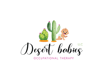 Desert Babies Occupational Therapy Logo of a cactus and a baby